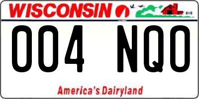 WI license plate 004NQO
