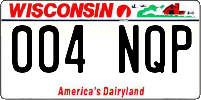 WI license plate 004NQP
