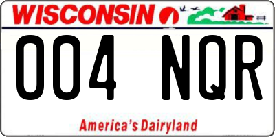 WI license plate 004NQR