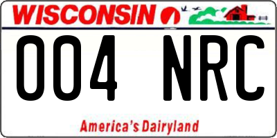 WI license plate 004NRC