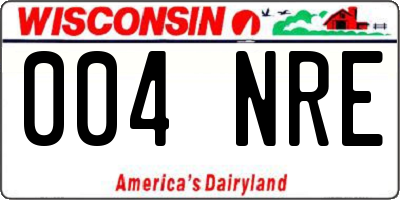 WI license plate 004NRE