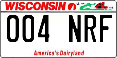 WI license plate 004NRF