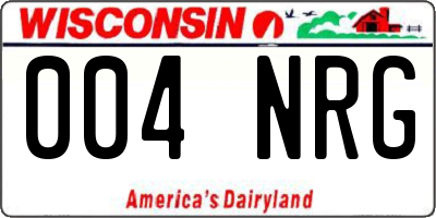 WI license plate 004NRG