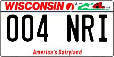 WI license plate 004NRI