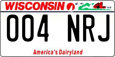 WI license plate 004NRJ