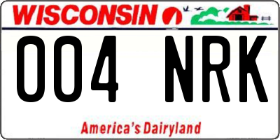 WI license plate 004NRK