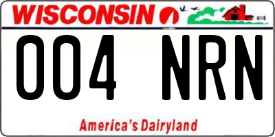 WI license plate 004NRN