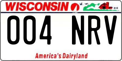 WI license plate 004NRV