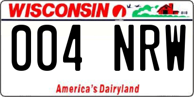 WI license plate 004NRW