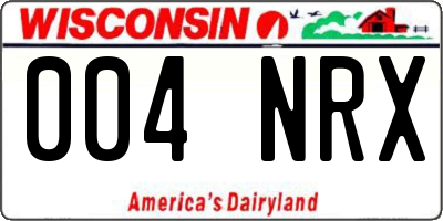 WI license plate 004NRX