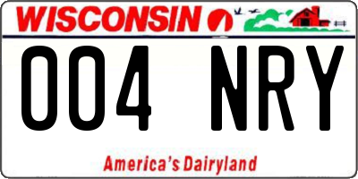 WI license plate 004NRY