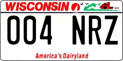 WI license plate 004NRZ