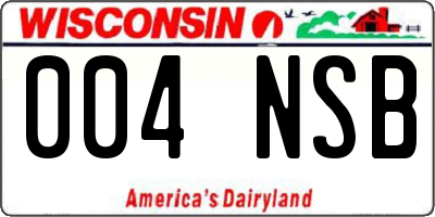 WI license plate 004NSB