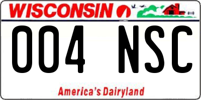 WI license plate 004NSC