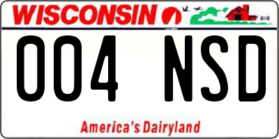 WI license plate 004NSD