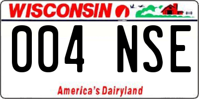 WI license plate 004NSE