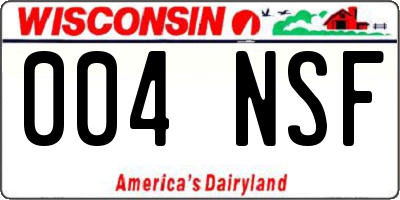 WI license plate 004NSF