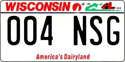WI license plate 004NSG