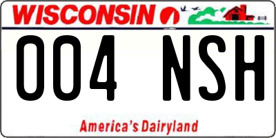 WI license plate 004NSH