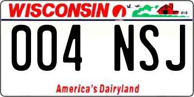 WI license plate 004NSJ