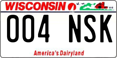WI license plate 004NSK