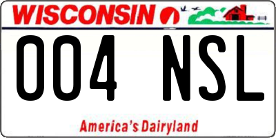 WI license plate 004NSL