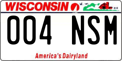 WI license plate 004NSM