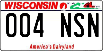 WI license plate 004NSN