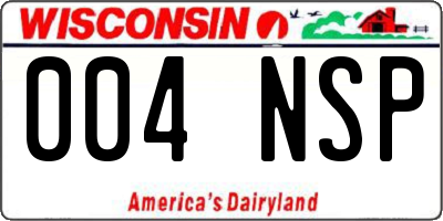 WI license plate 004NSP