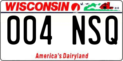 WI license plate 004NSQ