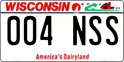 WI license plate 004NSS