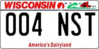 WI license plate 004NST