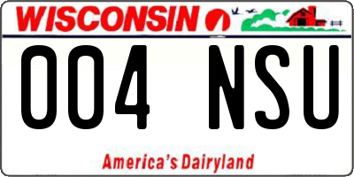 WI license plate 004NSU