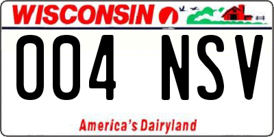 WI license plate 004NSV