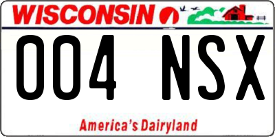 WI license plate 004NSX