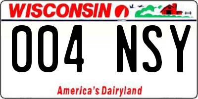 WI license plate 004NSY