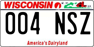 WI license plate 004NSZ