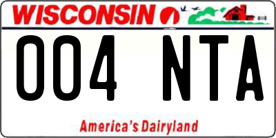 WI license plate 004NTA