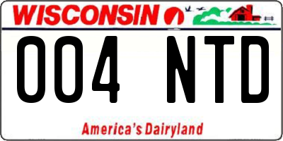 WI license plate 004NTD
