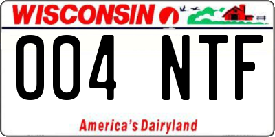 WI license plate 004NTF