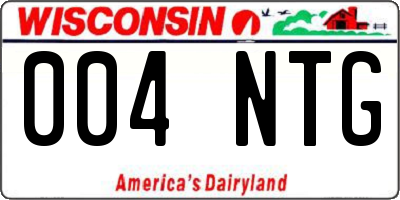 WI license plate 004NTG