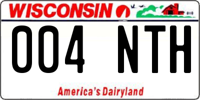 WI license plate 004NTH
