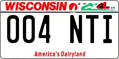 WI license plate 004NTI