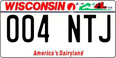 WI license plate 004NTJ