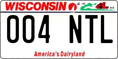 WI license plate 004NTL