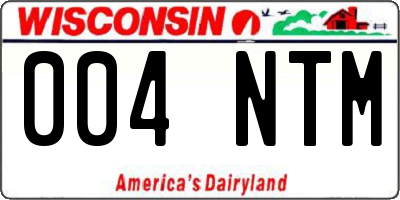 WI license plate 004NTM