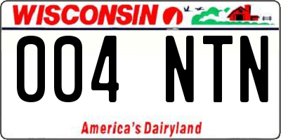 WI license plate 004NTN