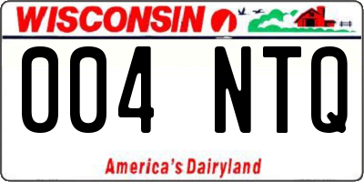 WI license plate 004NTQ
