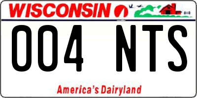 WI license plate 004NTS