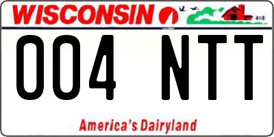 WI license plate 004NTT